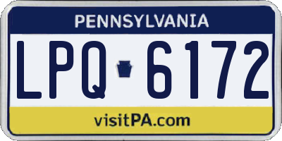 PA license plate LPQ6172