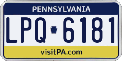 PA license plate LPQ6181