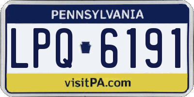 PA license plate LPQ6191