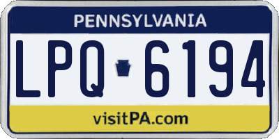 PA license plate LPQ6194