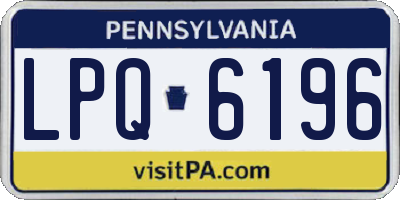 PA license plate LPQ6196