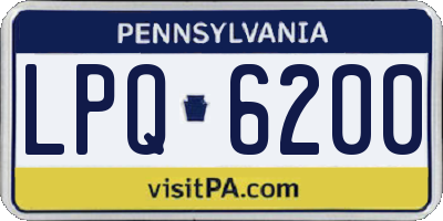 PA license plate LPQ6200