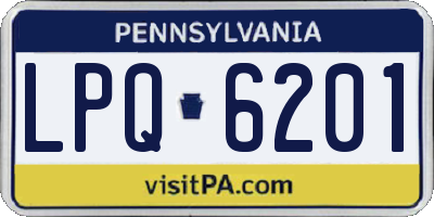 PA license plate LPQ6201