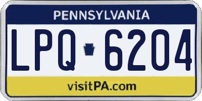PA license plate LPQ6204