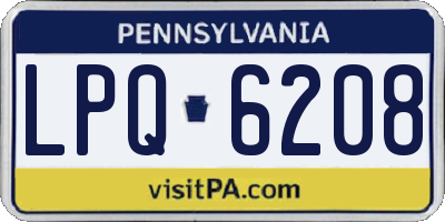 PA license plate LPQ6208