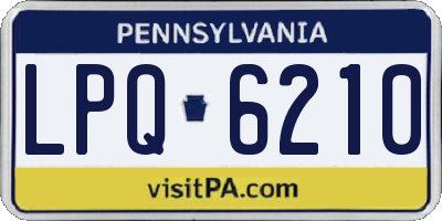 PA license plate LPQ6210