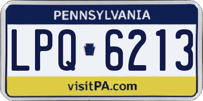 PA license plate LPQ6213