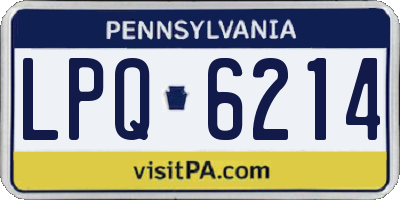 PA license plate LPQ6214