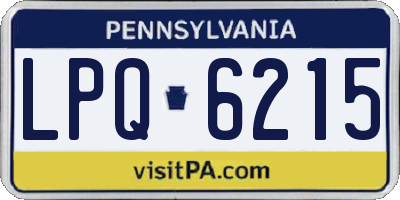 PA license plate LPQ6215