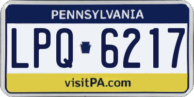 PA license plate LPQ6217