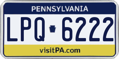 PA license plate LPQ6222