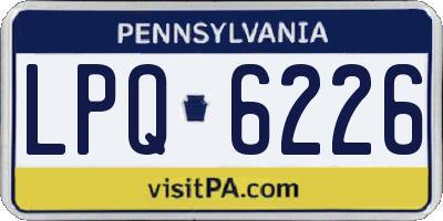 PA license plate LPQ6226