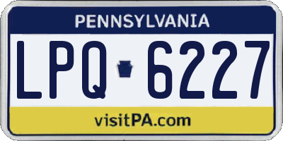 PA license plate LPQ6227
