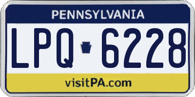 PA license plate LPQ6228