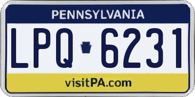 PA license plate LPQ6231