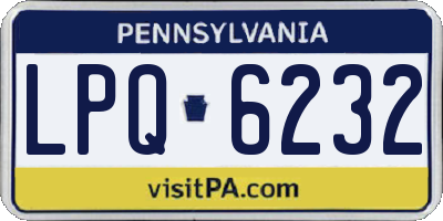 PA license plate LPQ6232