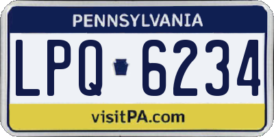 PA license plate LPQ6234