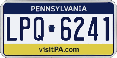 PA license plate LPQ6241