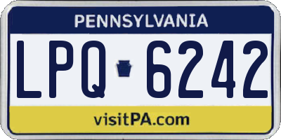 PA license plate LPQ6242