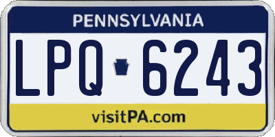 PA license plate LPQ6243
