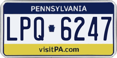PA license plate LPQ6247