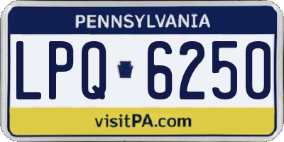 PA license plate LPQ6250