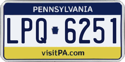 PA license plate LPQ6251