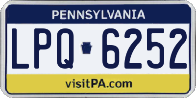PA license plate LPQ6252