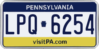 PA license plate LPQ6254