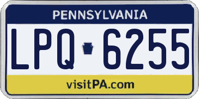 PA license plate LPQ6255