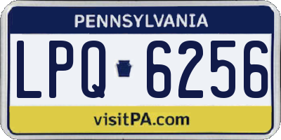 PA license plate LPQ6256