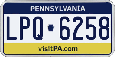 PA license plate LPQ6258