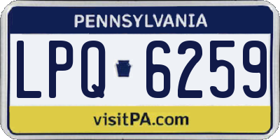 PA license plate LPQ6259