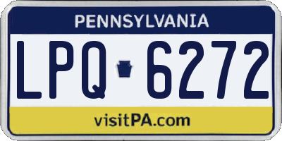 PA license plate LPQ6272