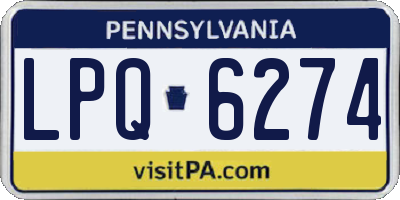 PA license plate LPQ6274