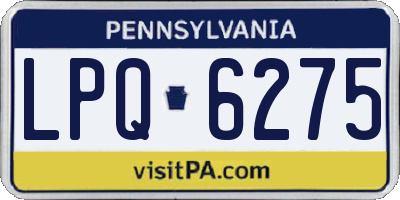PA license plate LPQ6275