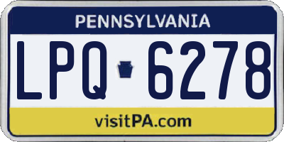 PA license plate LPQ6278