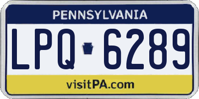 PA license plate LPQ6289