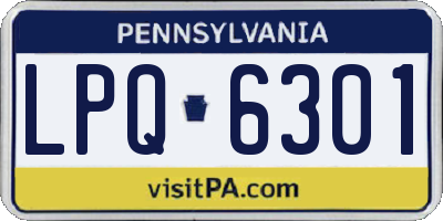 PA license plate LPQ6301