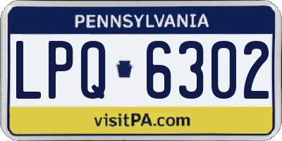 PA license plate LPQ6302