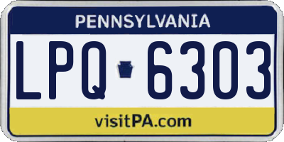 PA license plate LPQ6303