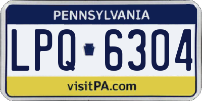 PA license plate LPQ6304