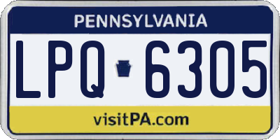 PA license plate LPQ6305