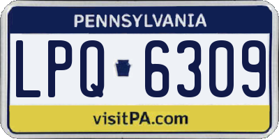 PA license plate LPQ6309