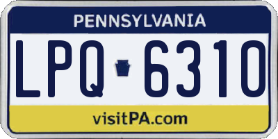 PA license plate LPQ6310