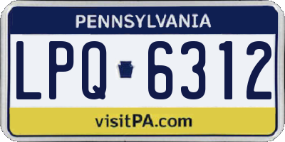 PA license plate LPQ6312