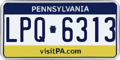 PA license plate LPQ6313