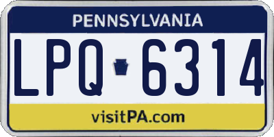 PA license plate LPQ6314