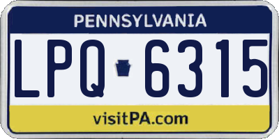 PA license plate LPQ6315