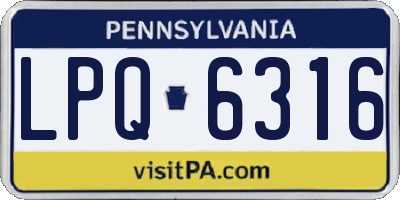 PA license plate LPQ6316